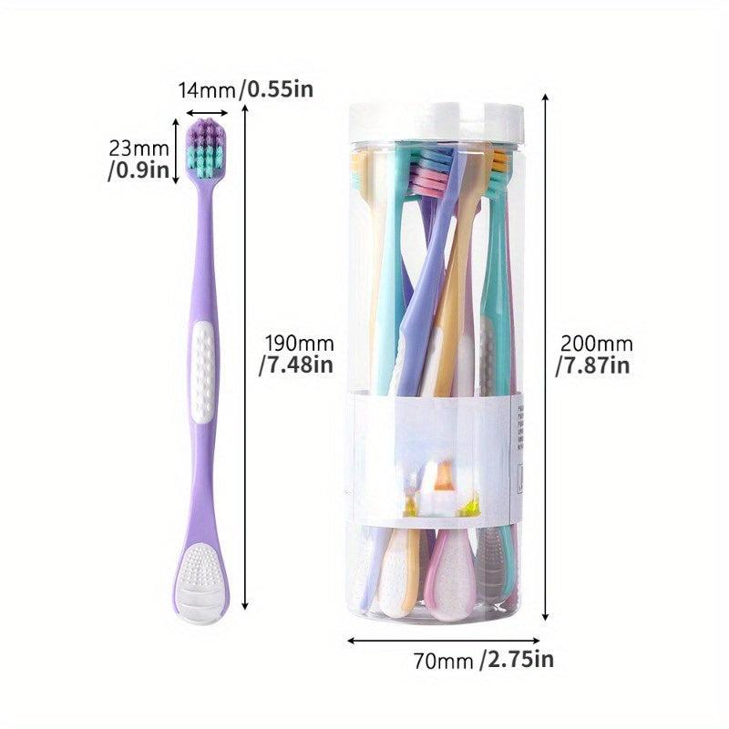 10pcs High-end Tongue Coating Toothbrush Soft Fur Wide Head Household Cleaner