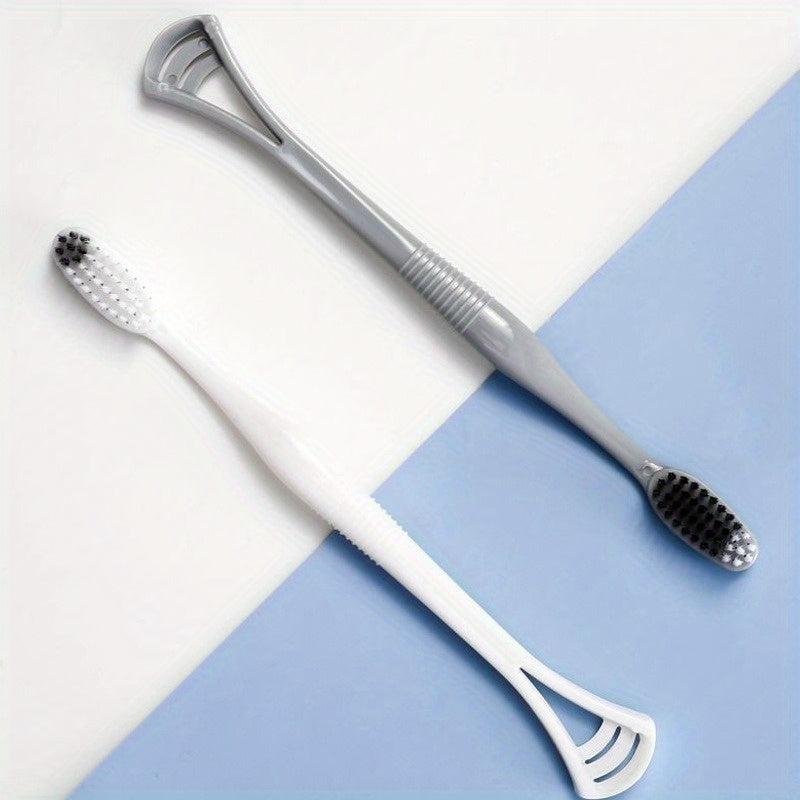 8pcs 2-in-1 Silicone Tongue Scraper Toothbrush Dual Effect Tongue Cleaning Brush