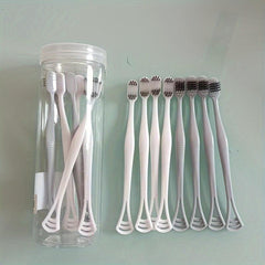 8pcs 2-in-1 Silicone Tongue Scraper Toothbrush Dual Effect Tongue Cleaning Brush