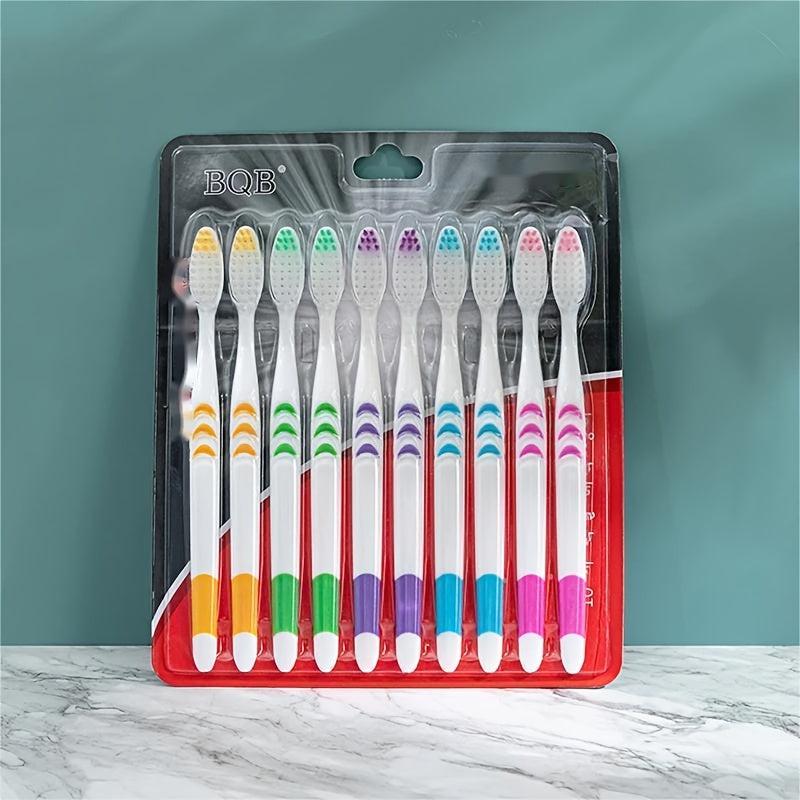 10pcs Bamboo Charcoal Toothbrushes for Oral Health - Medium Soft Bristle