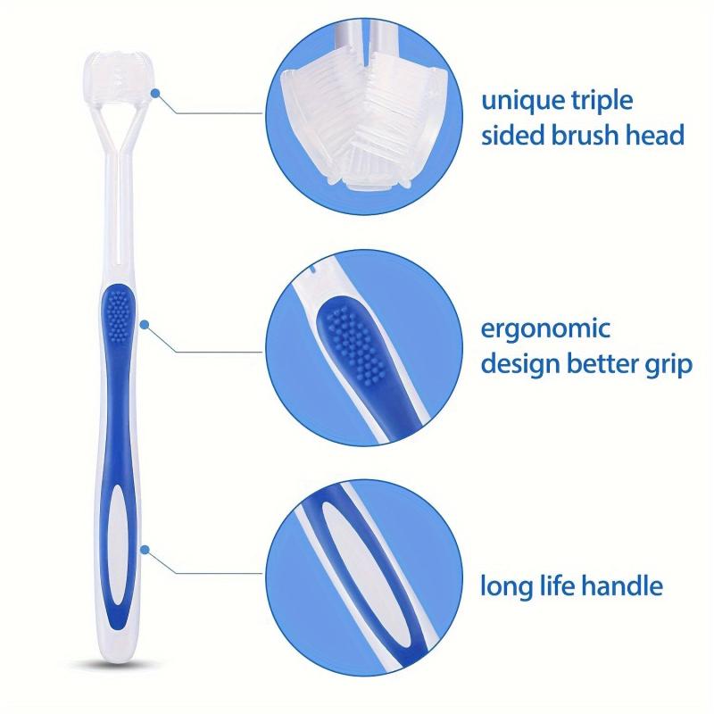 3-Sided Toothbrush for Kids Autism Sensory Bristle Travel Teeth Gum Care