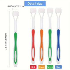 3-Sided Toothbrush for Kids Autism Sensory Bristle Travel Teeth Gum Care