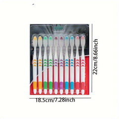 10pcs Double Ultra Soft Toothbrush Charcoal Nano Dental Teeth Brush