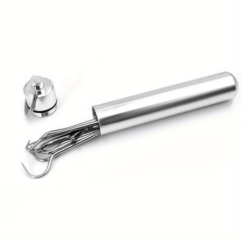 7pcs Stainless Steel Toothpicks Dental Floss Tube Oral Care Set