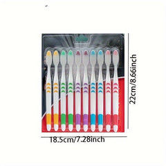 10pcs Ultra Soft Bamboo Charcoal Toothbrushes