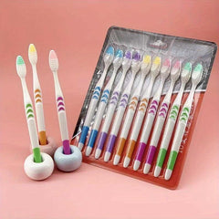 10pcs Ultra Soft Bamboo Charcoal Toothbrushes
