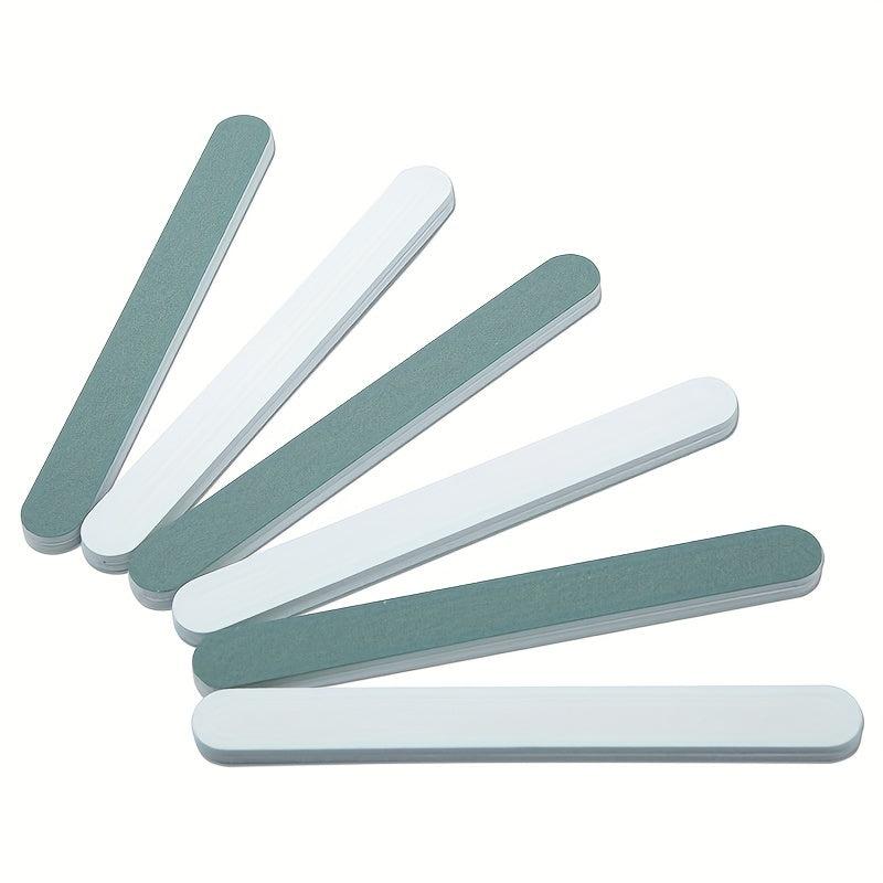 10Pcs Wenwan Manicure Polishing Files & Silvery Sticks Green Strips