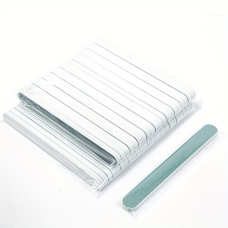 10Pcs Wenwan Manicure Polishing Files & Silvery Sticks Green Strips