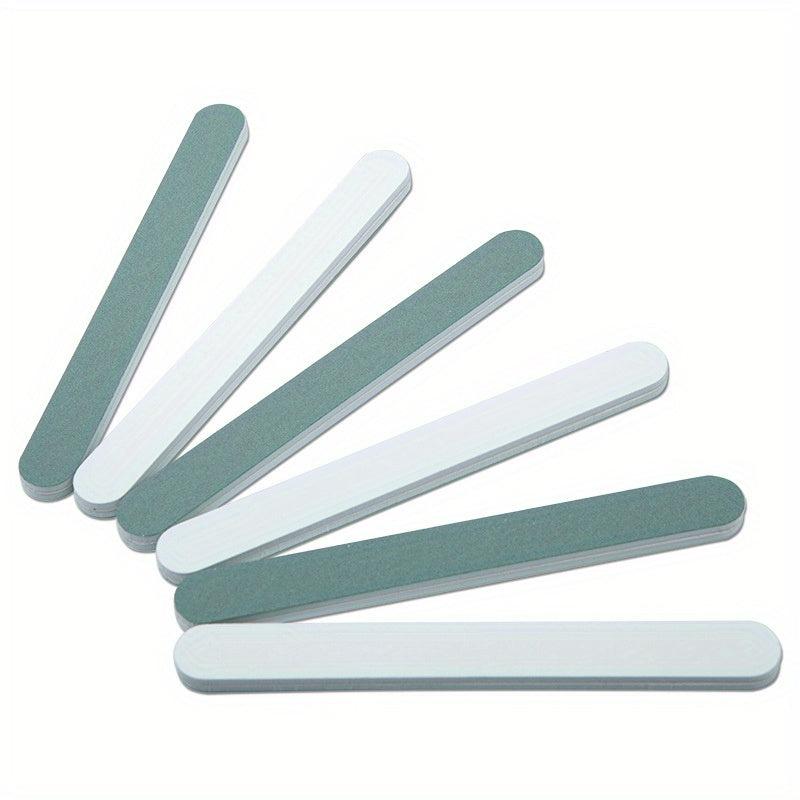 10Pcs Wenwan Manicure Polishing Files & Silvery Sticks Green Strips