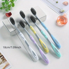 5pcs Soft Bristle Toothbrush Set Bamboo Charcoal