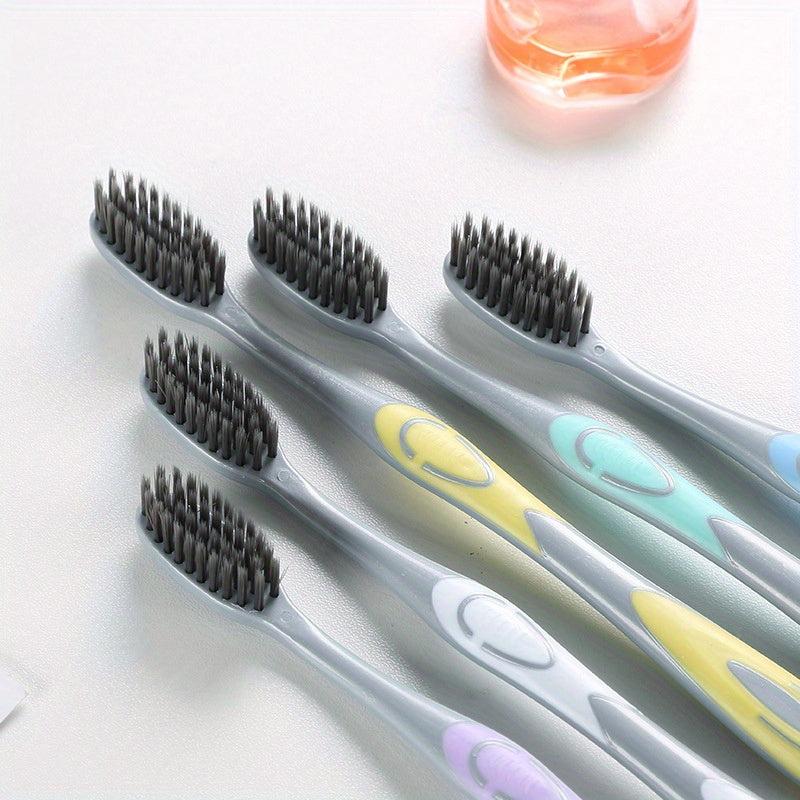 5pcs Soft Bristle Toothbrush Set Bamboo Charcoal