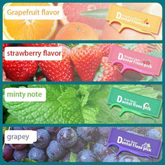 50pcs Fruit Floss Disposable Dental Floss Sticks Mint Toothpick Line