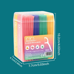 50pcs Fruit Floss Disposable Dental Floss Sticks Mint Toothpick Line
