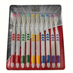 10pcs Bamboo Charcoal Toothbrushes, Ultra Soft Dental Brush for Adults