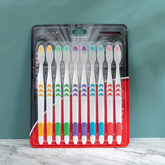 10pcs Bamboo Charcoal Toothbrushes, Ultra Soft Dental Brush for Adults