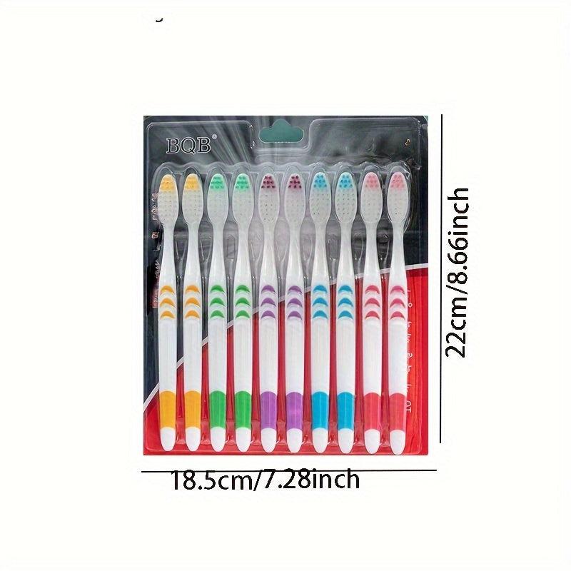 10pcs Bamboo Charcoal Toothbrushes, Ultra Soft Dental Brush for Adults