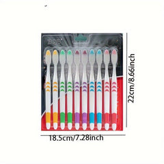 10pcs Bamboo Charcoal Toothbrushes, Ultra Soft Dental Brush for Adults