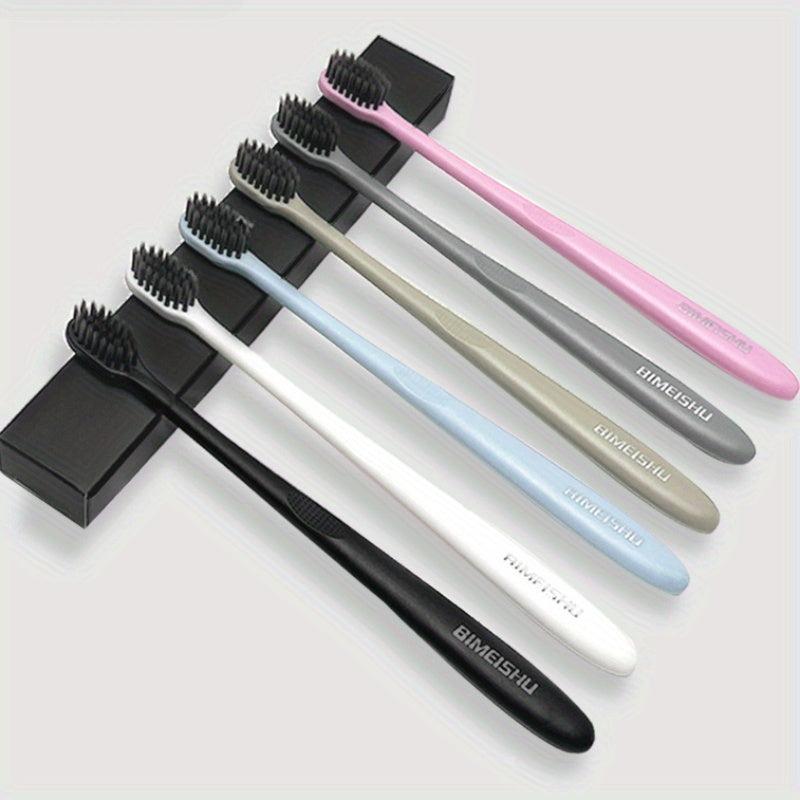 6pcs Bamboo Charcoal Soft Bristle Toothbrush Adult Set