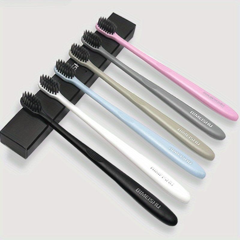 6pcs Bamboo Charcoal Soft Bristle Toothbrush Adult Set