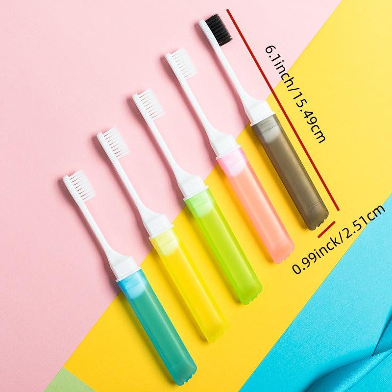1pc Mini Handle Toothbrush Foldable Travel Size Oral Care Individually Wrapped