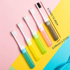 1pc Mini Handle Toothbrush Foldable Travel Size Oral Care Individually Wrapped