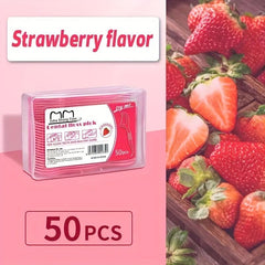 50pcs Dental Flossers Pick Teeth Cleaning Fruit Flavor Disposable Tooth Flos