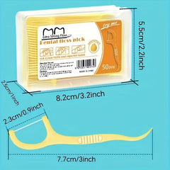 50pcs Dental Flossers Pick Teeth Cleaning Fruit Flavor Disposable Tooth Flos