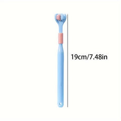 2pcs 3-sided Travel Toothbrushes Double Cleaning