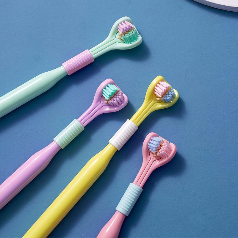 2pcs 3-sided Travel Toothbrushes Double Cleaning