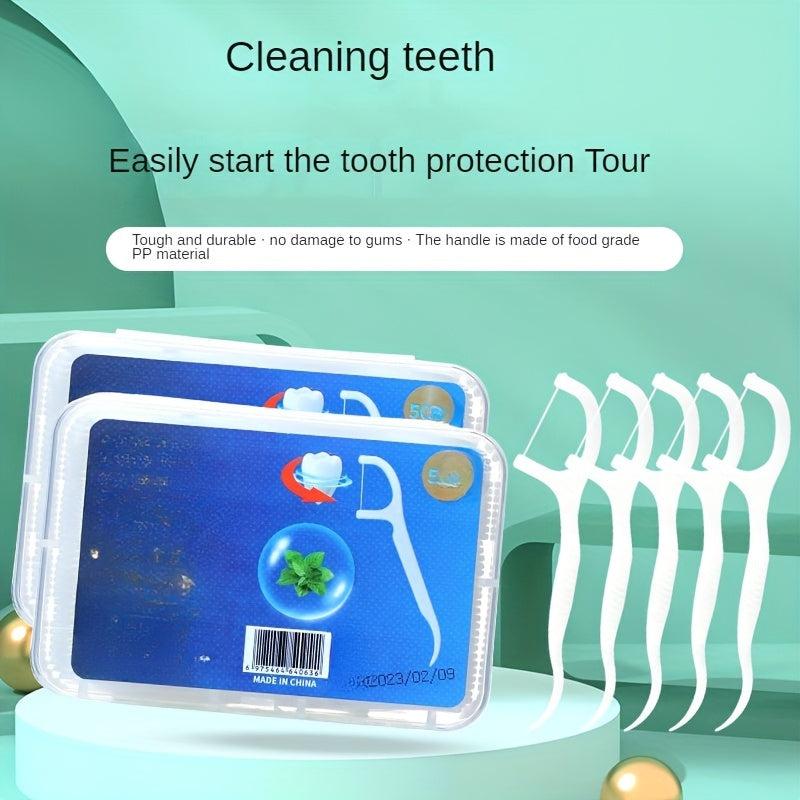 Disposable Dental Floss Stick Ultra Fine Boxed Toothpick Care Adult Cleaning