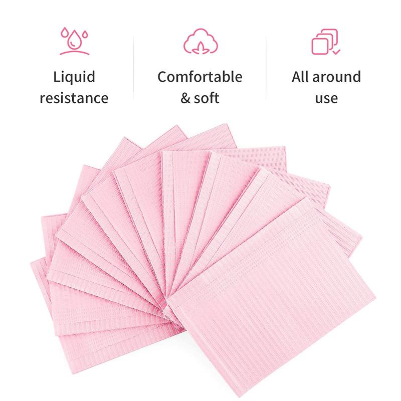 20pcs Disposable Dental Bibs 33x45.3cmx45 3 Ply Waterproof Tattoo Bib Sheet