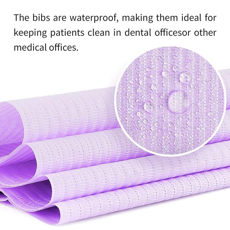 20pcs Disposable Dental Bibs 33x45.3cmx45 3 Ply Waterproof Tattoo Bib Sheet