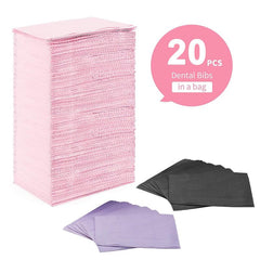 20pcs Disposable Dental Bibs 33x45.3cmx45 3 Ply Waterproof Tattoo Bib Sheet
