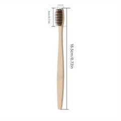 10pcs Bamboo Toothbrush Set, Eco-Friendly Single Cowhide Wrapped, Natural