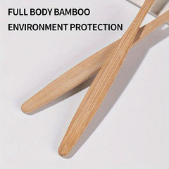 10pcs Bamboo Toothbrush Set, Eco-Friendly Single Cowhide Wrapped, Natural