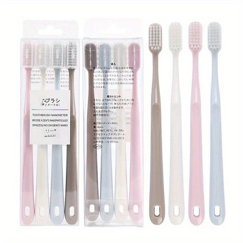 4pcs Silicone Nano Toothbrush Adult Soft Oral Care Cleaning Tool