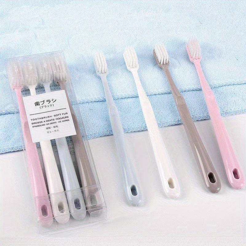 4pcs Silicone Nano Toothbrush Adult Soft Oral Care Cleaning Tool