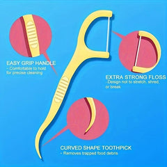 50pcs Colorful Fruit Flavored Floss & Toothpicks Pack