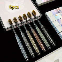6pcs High Toothbrush with Crystal Handle