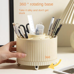 DIY Plastic Rotary Pen Container Office Desk Stationery Storage Box