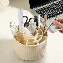 DIY Plastic Rotary Pen Container Office Desk Stationery Storage Box
