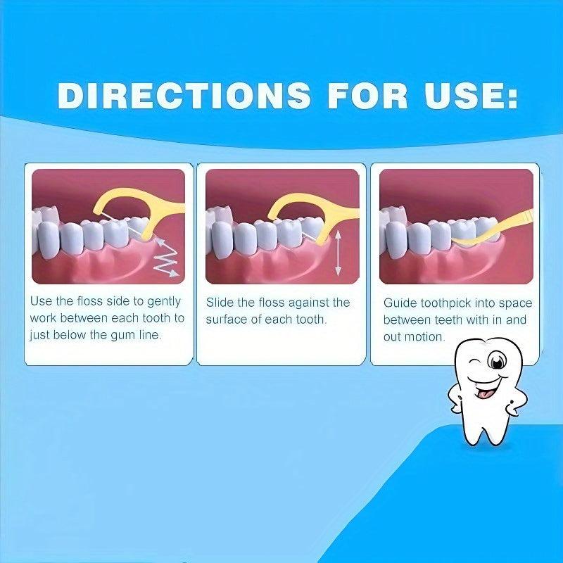 50pcs Ultra Thin Disposable Dental Floss Picks Fruit Flavored Toothpicks