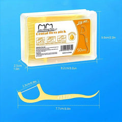 50pcs Ultra Thin Disposable Dental Floss Picks Fruit Flavored Toothpicks