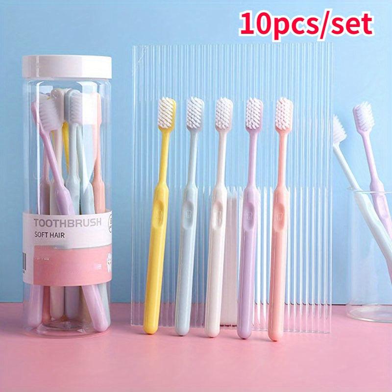 10pcs Candy Bucket Toothbrush Soft Bristled Couple Toothbrush