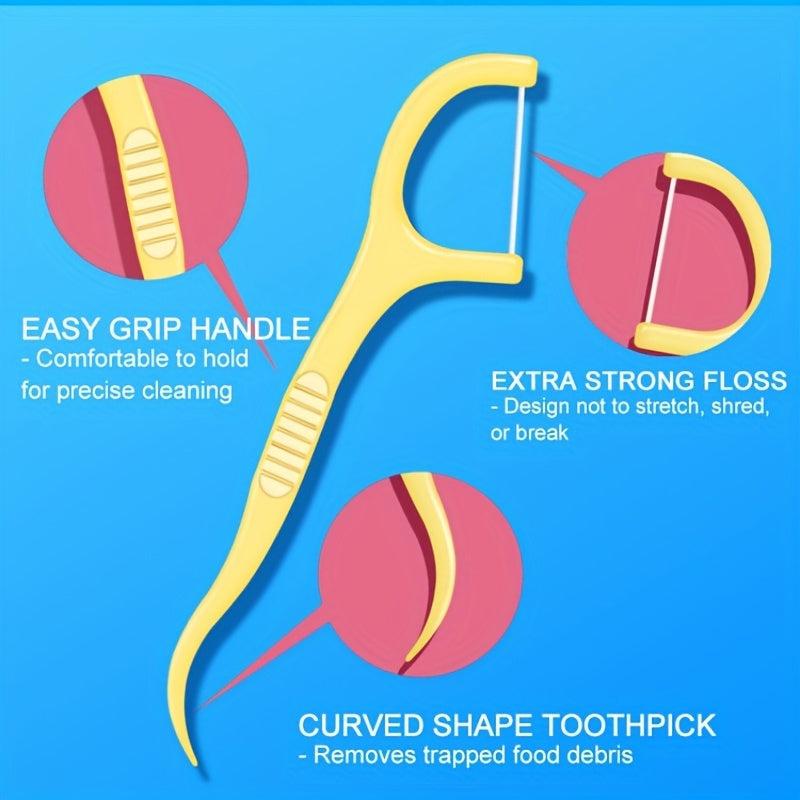 30pcs Thin Smooth Disposable Floss Fruit Flavor Stick Portable Box