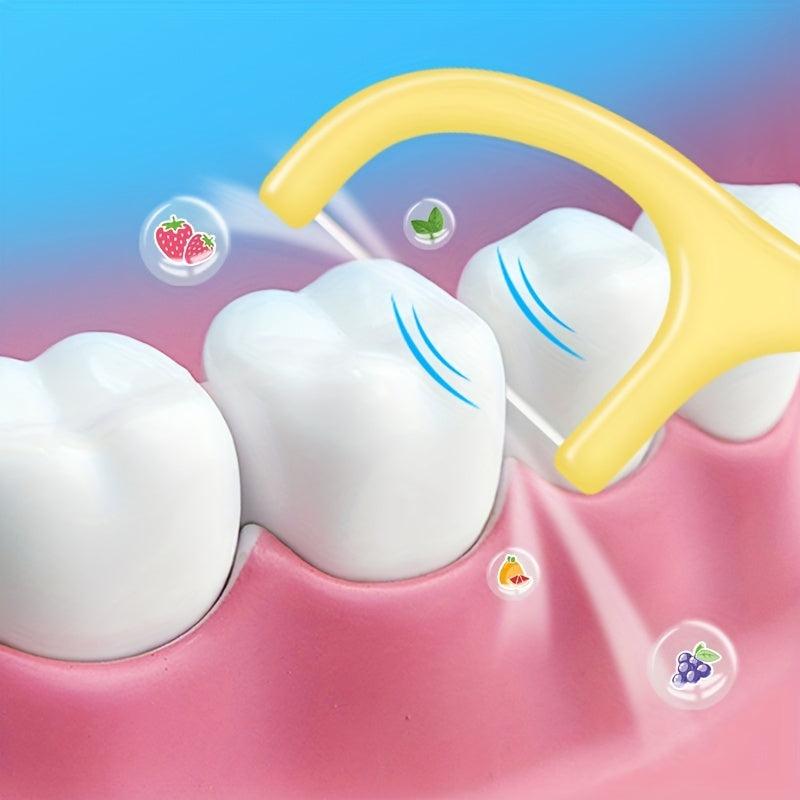30pcs Thin Smooth Disposable Floss Fruit Flavor Stick Portable Box
