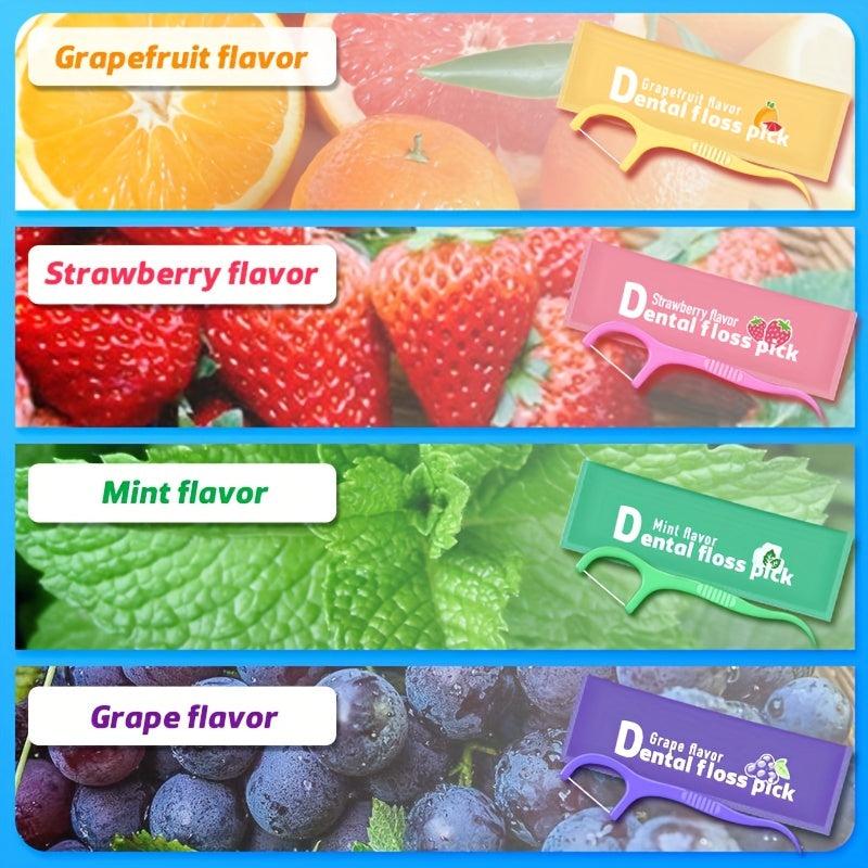 30pcs Thin Smooth Disposable Floss Fruit Flavor Stick Portable Box