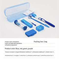 Dental Orthodontic Care Set - Wax, Toothbrush, Floss, Mirror