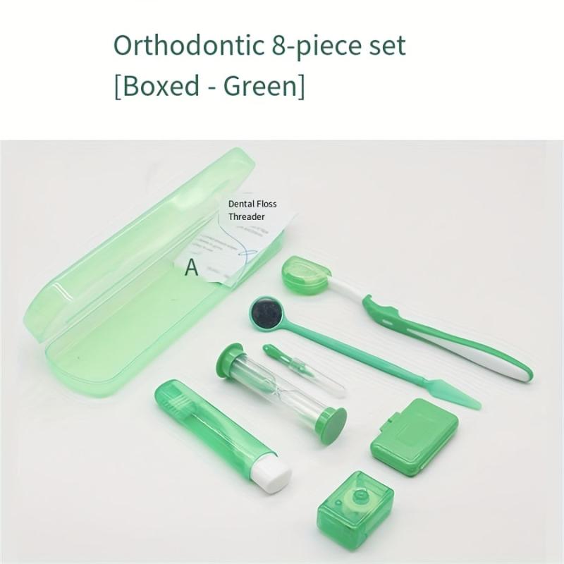 Dental Orthodontic Care Set - Wax, Toothbrush, Floss, Mirror