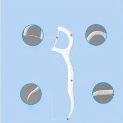 50pcs Disposable Ultrafine Dental Floss Rods